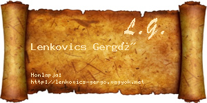 Lenkovics Gergő névjegykártya